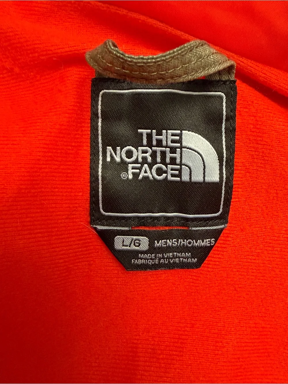 The North Face Olive Green Men's Hooded Jacket with Red Lining
